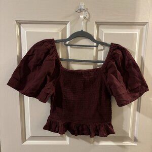 Simply Southern Women's Rust Brown Smocked Crop Top ~ NWT ~ Small